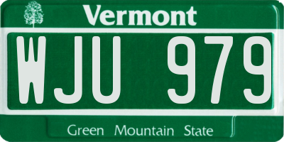 VT license plate WJU979