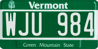VT license plate WJU984