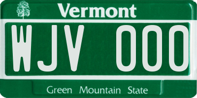 VT license plate WJV000