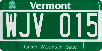 VT license plate WJV015