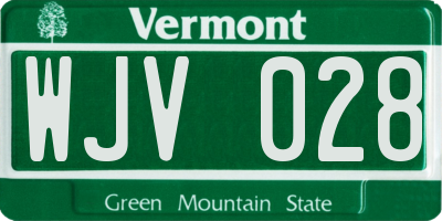 VT license plate WJV028