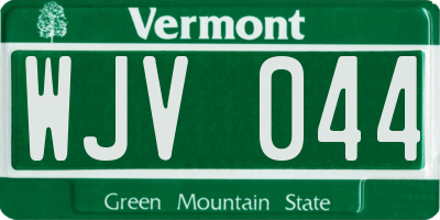 VT license plate WJV044
