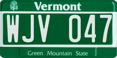 VT license plate WJV047