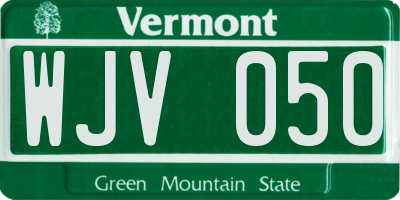 VT license plate WJV050