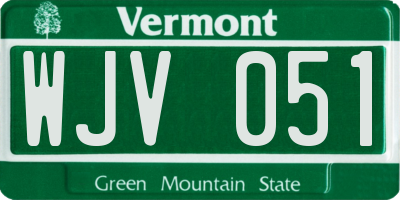 VT license plate WJV051
