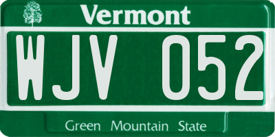 VT license plate WJV052