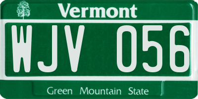 VT license plate WJV056