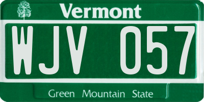 VT license plate WJV057