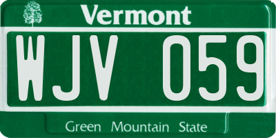 VT license plate WJV059
