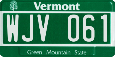 VT license plate WJV061