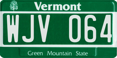 VT license plate WJV064