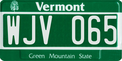 VT license plate WJV065