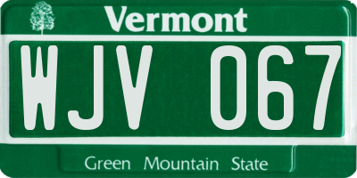 VT license plate WJV067