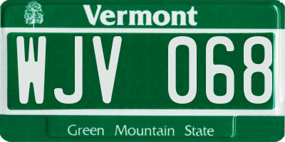 VT license plate WJV068