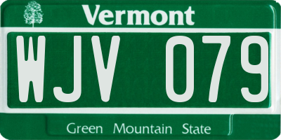 VT license plate WJV079