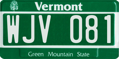 VT license plate WJV081