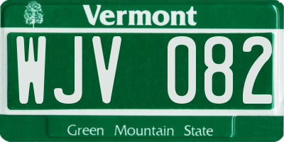 VT license plate WJV082