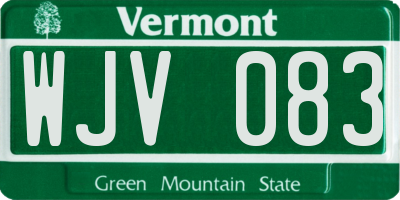 VT license plate WJV083