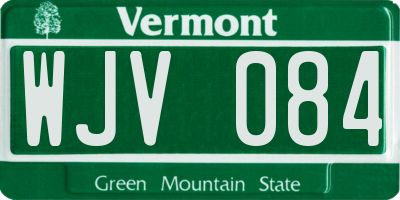 VT license plate WJV084