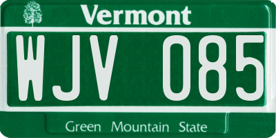 VT license plate WJV085