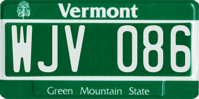VT license plate WJV086