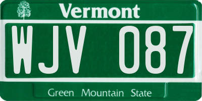 VT license plate WJV087