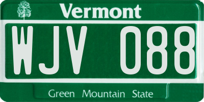 VT license plate WJV088