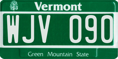 VT license plate WJV090