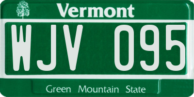 VT license plate WJV095