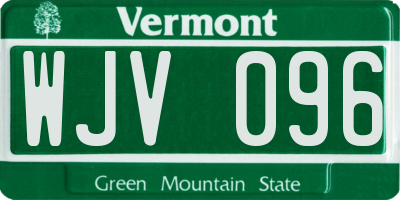 VT license plate WJV096