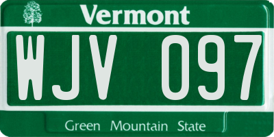 VT license plate WJV097