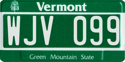 VT license plate WJV099