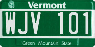 VT license plate WJV101