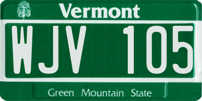 VT license plate WJV105