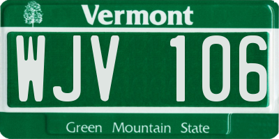 VT license plate WJV106