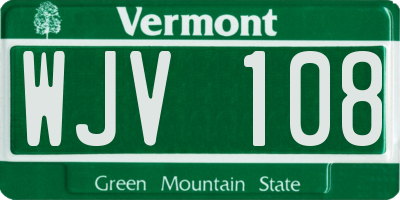 VT license plate WJV108