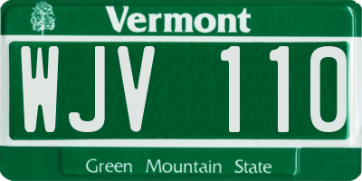 VT license plate WJV110