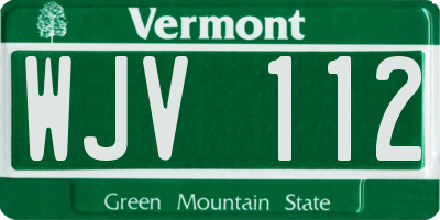 VT license plate WJV112