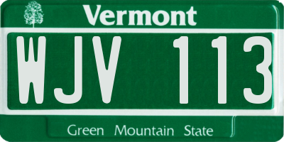 VT license plate WJV113