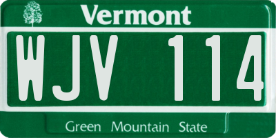 VT license plate WJV114