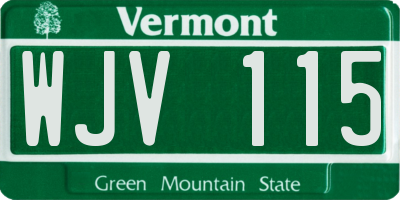 VT license plate WJV115