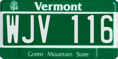 VT license plate WJV116