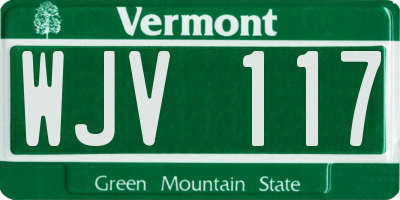 VT license plate WJV117