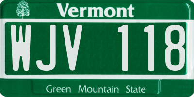 VT license plate WJV118