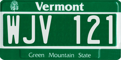 VT license plate WJV121