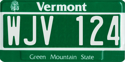 VT license plate WJV124