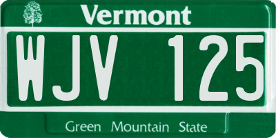 VT license plate WJV125