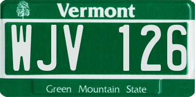 VT license plate WJV126