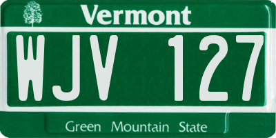 VT license plate WJV127