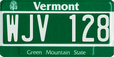 VT license plate WJV128